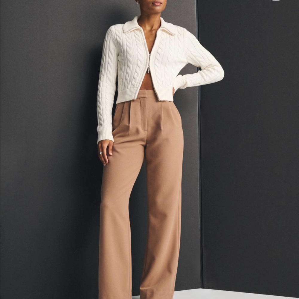 Abercrombie & Fitch Wide Leg Pants in Tan